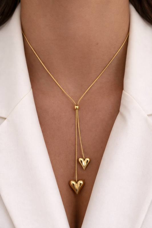 Collana oro doppio cuore