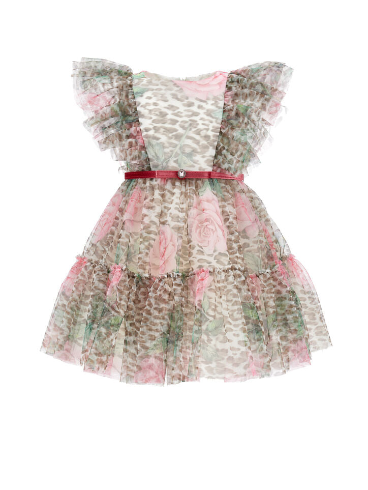 Vestido Monnalisa animalier de 2 a 12 anos