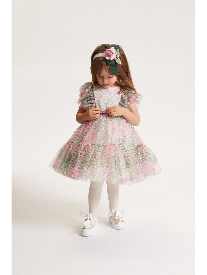 Vestido Monnalisa animalier de 2 a 12 anos