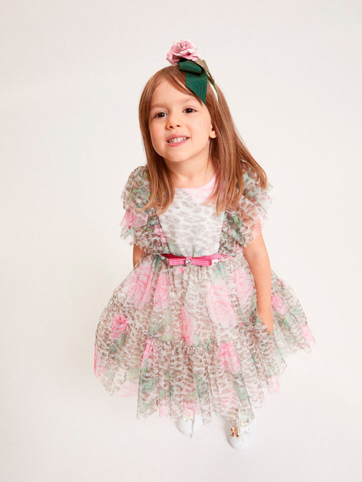 Vestido Monnalisa animalier de 2 a 12 anos