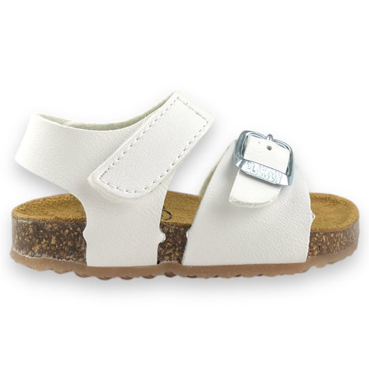 Sandali PLAKTON per bambina bianco chiusura con velcro e fibbia dal 19 al 24