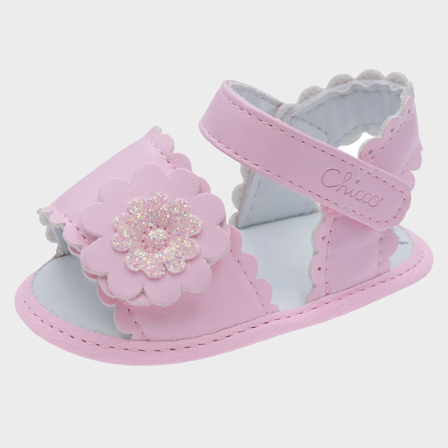 Sandali CHICCO modello culla rosa con velcro e fiore dal 16 al 19