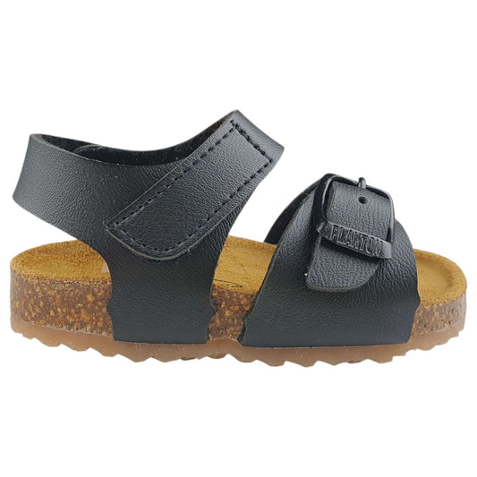 Sandali PLAKTON per bambini nero chiusura con velcro e fibbia dal 19 al 24