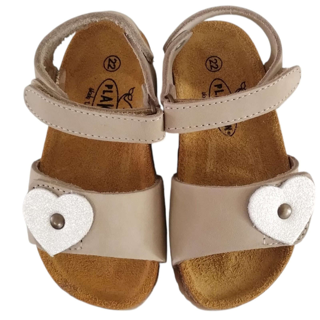 Sandali Primi Passi PLAKTON Peggy Beige in pelle da bambina Taglie 19-24
