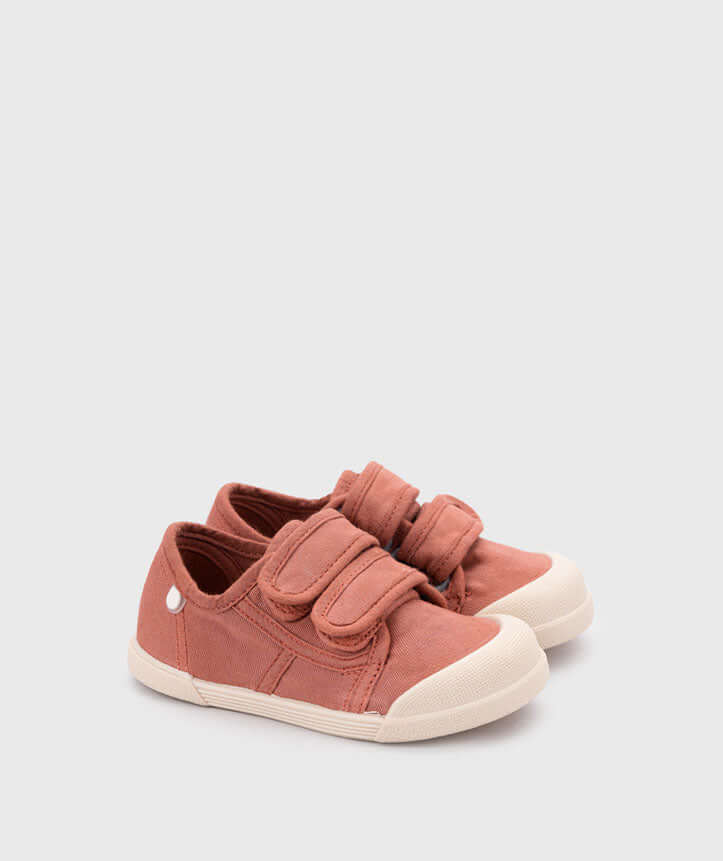 Sapatos de lona Igor com velcro duplo mod Lona na cor Terracota