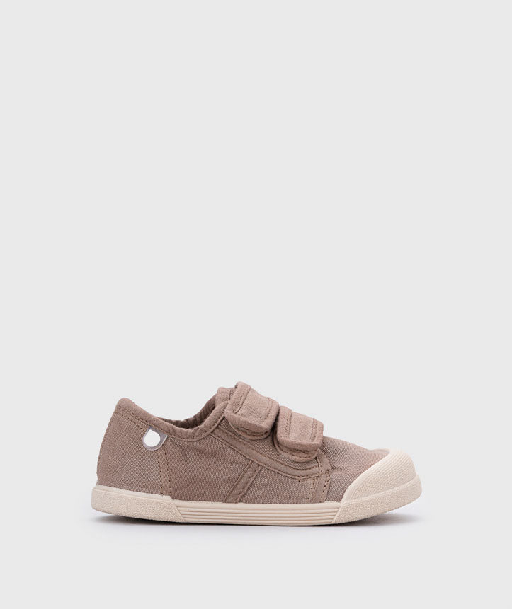 Scarpe Igor in tela con doppio velcro mod Lona color cacao