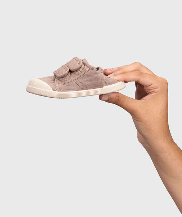 Scarpe Igor in tela con doppio velcro mod Lona color cacao