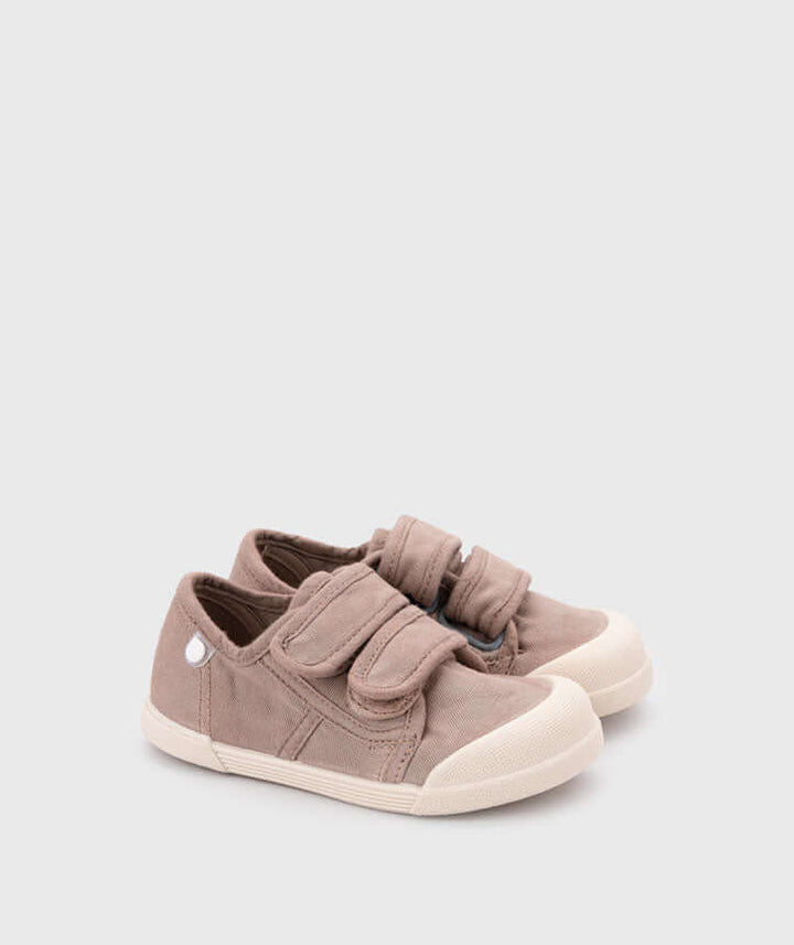 Scarpe Igor in tela con doppio velcro mod Lona color cacao