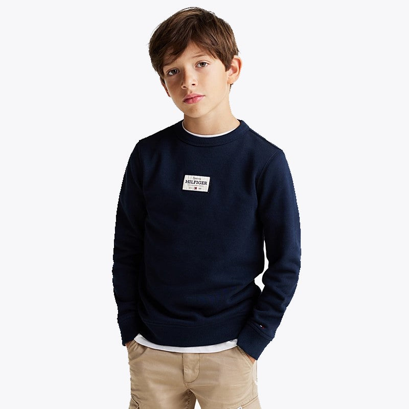 Felpa Tommy Hilfiger blu logo 8 anni - 16 anni