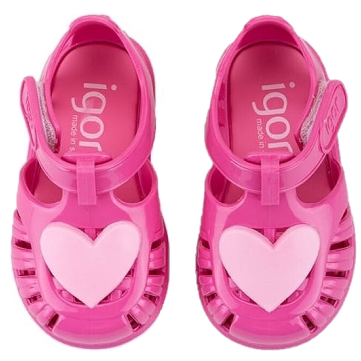 Sandali IGOR in gomma fuxia con cuore 20 - 28