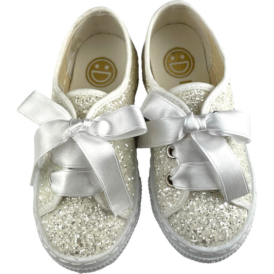 Zapatos zapatos con cordones de satén blanco brillo de 24 a 40