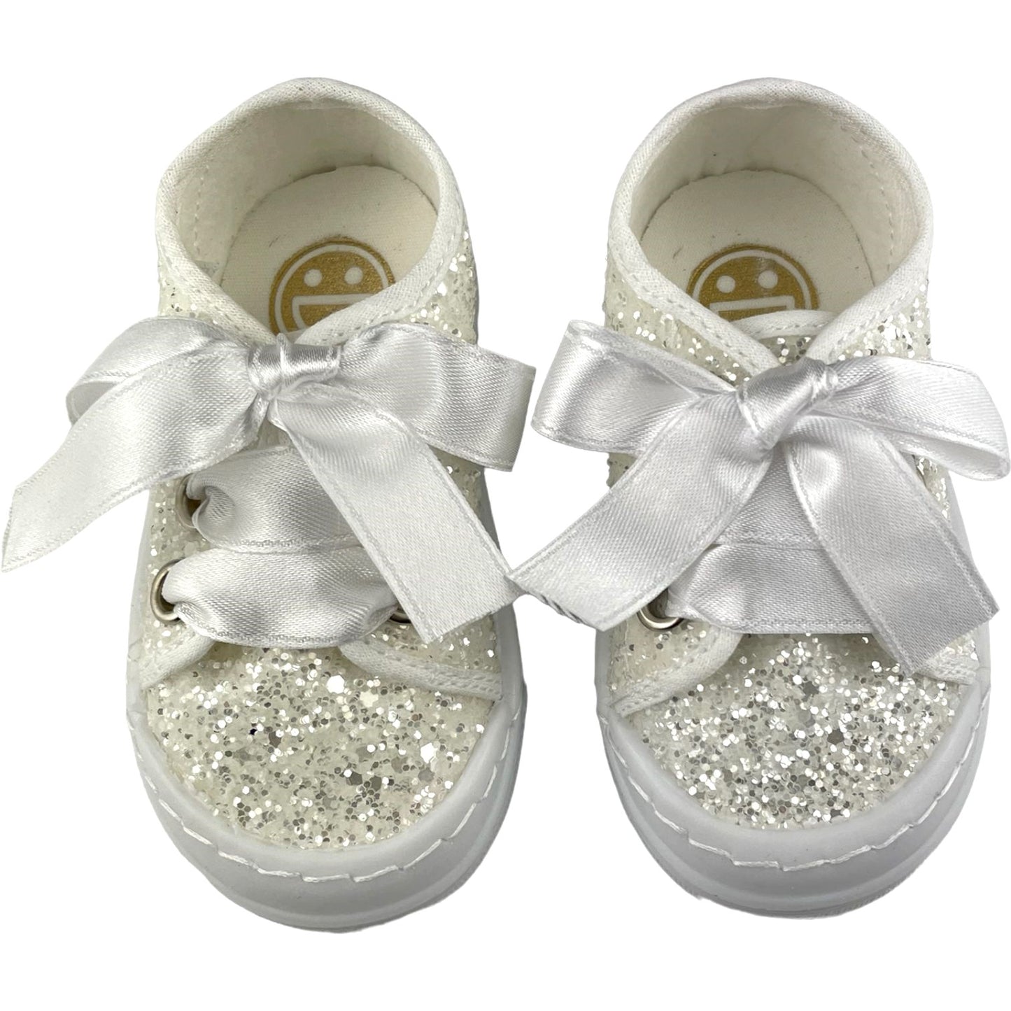 Shoes SpindoCtor Girl White Glitter Laces in 19 to 23