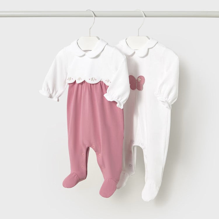 Baby rompers with embroidered butterflies 0 months - 4 months 