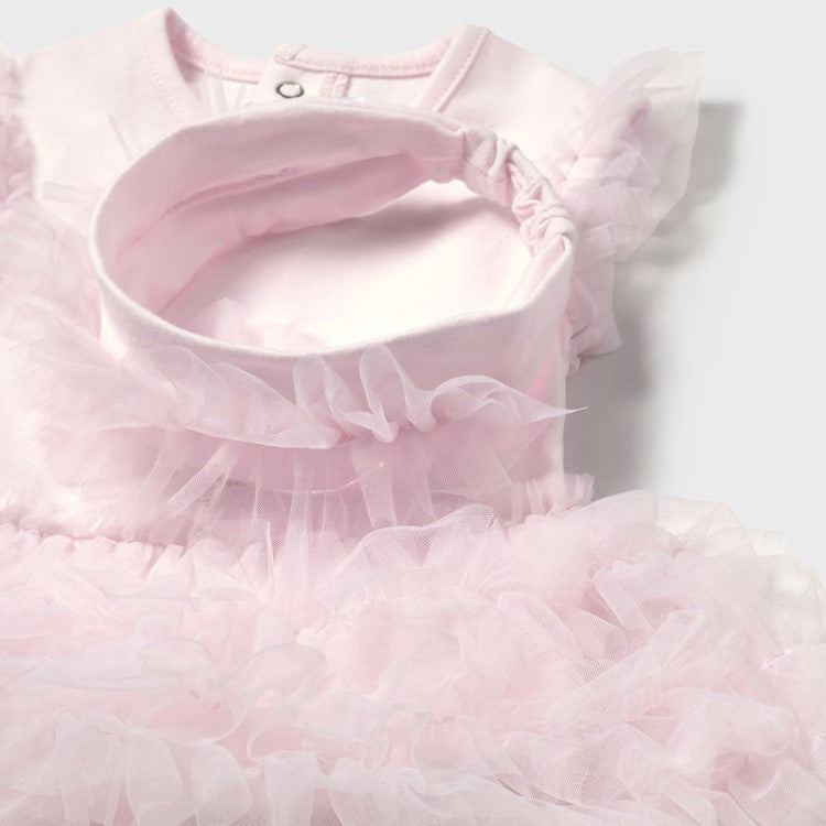 MAYORAL Baby Girl Dress and Headband Pink 1 Month - 18 Months