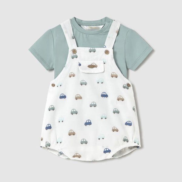 MAYORAL dungarees set with cars 1 month - 18 months 