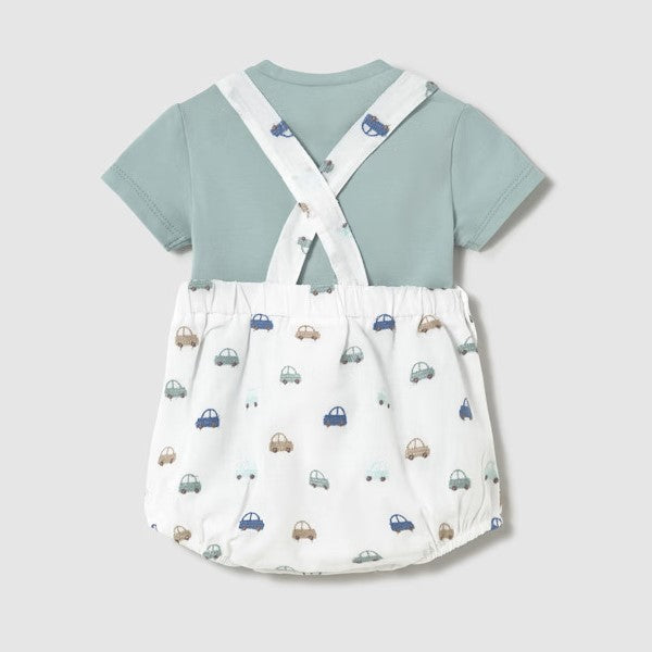 MAYORAL dungarees set with cars 1 month - 18 months 
