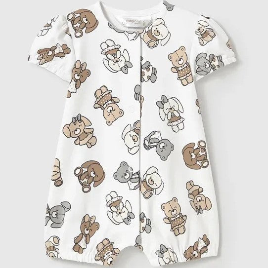 MAYORAL baby girl romper with teddy bears white 0 months - 9 months