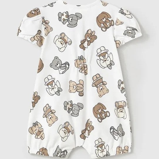 MAYORAL baby girl romper with teddy bears white 0 months - 9 months