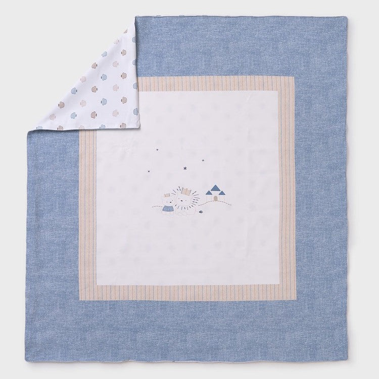 MAYORAL baby blanket white and blue lion