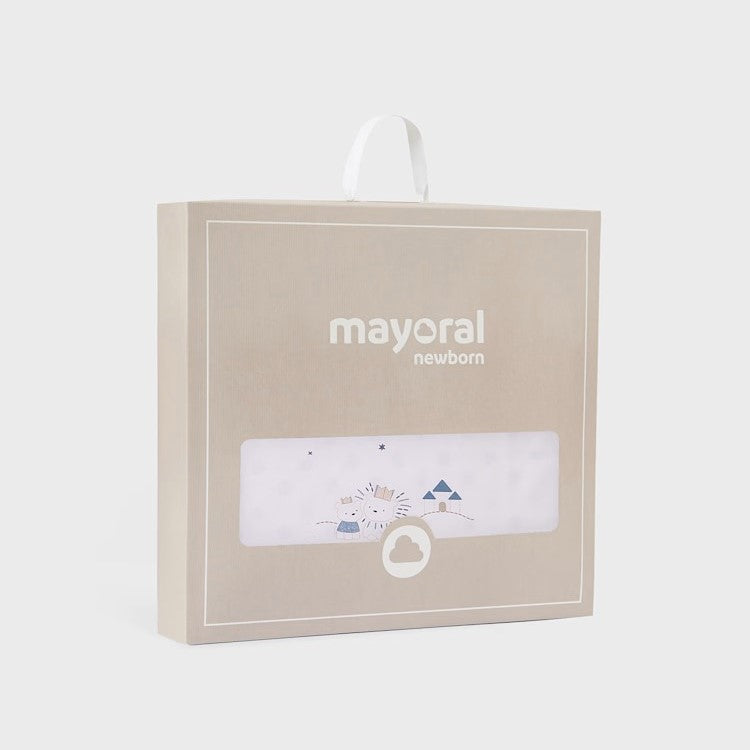 MAYORAL baby blanket white and blue lion