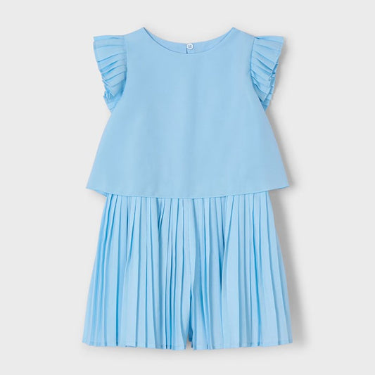 Traje de alcalde de niña a leever shorts plisados ​​2 años - 10 años