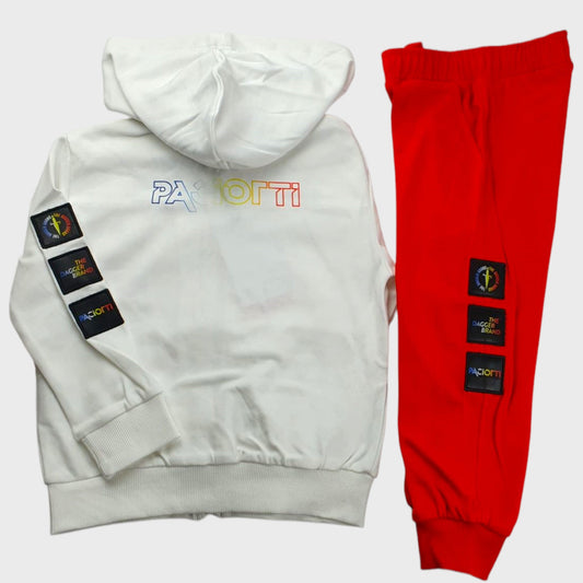 Tuta CESARE PACIOTTI  kids bianca e rossa 24 mesi - 6 anni