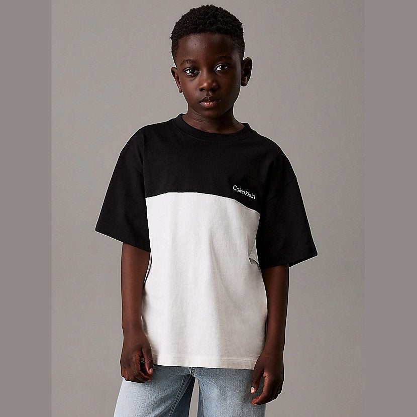 CALVIN KLEIN T-shirt bicolor embroidered logo oversize 4 years - 16 years
