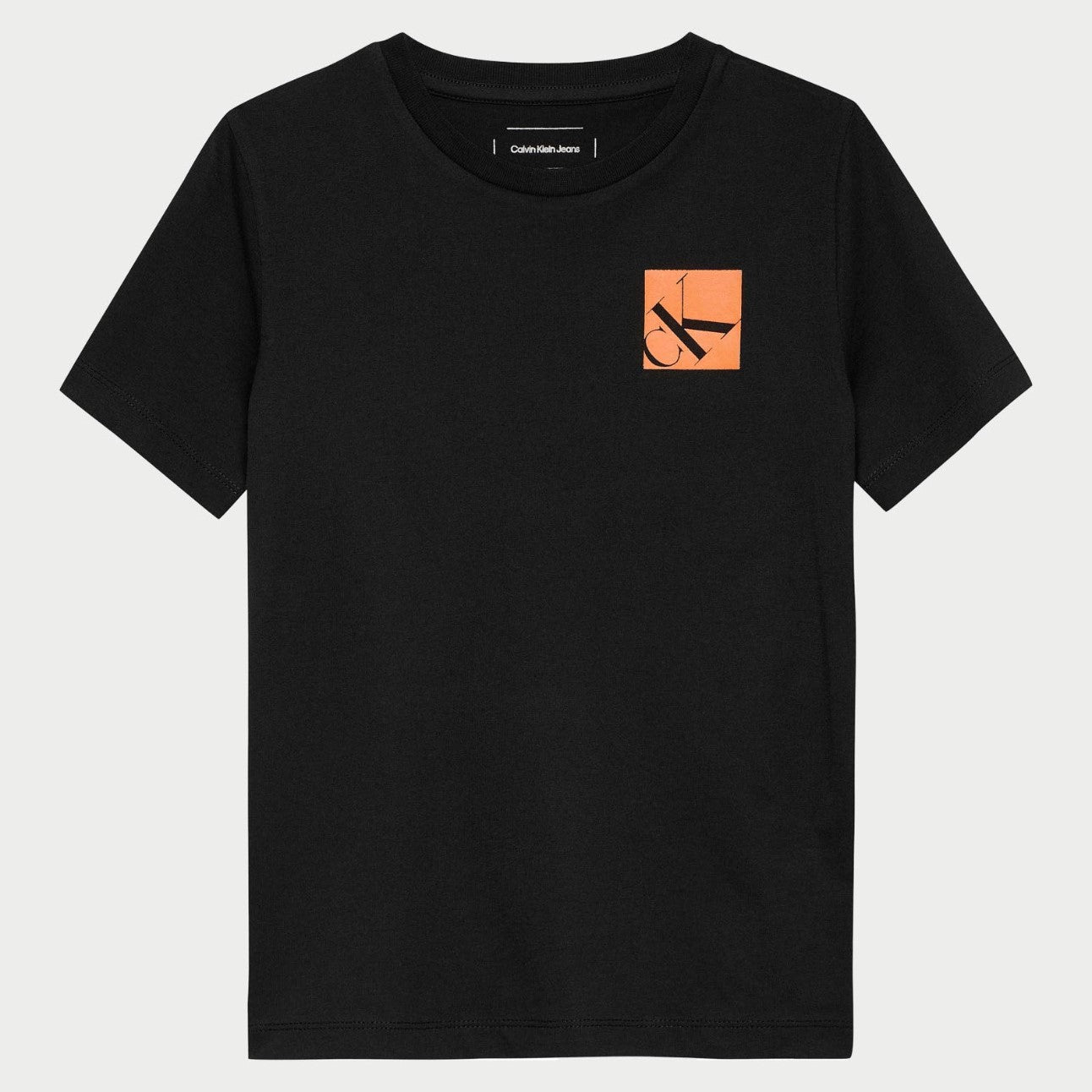T-shirt CALVIN KLEIN nera logo arancio 4 anni - 16 anni