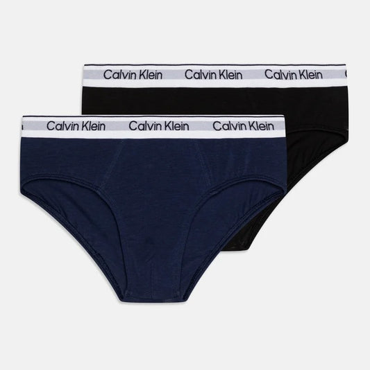 Juego de 2 Slip Calvin Klein Blue and Black 8 años - 16 años