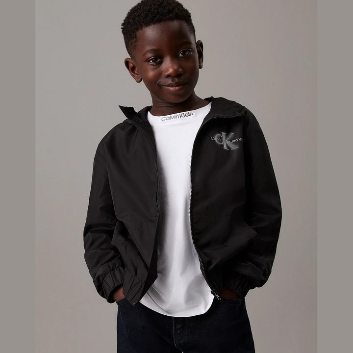 CALVIN KLEIN summer model jacket with hood black grey logo 4 years - 6 years