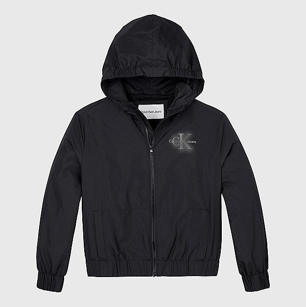CALVIN KLEIN summer model jacket with hood black grey logo 4 years - 6 years