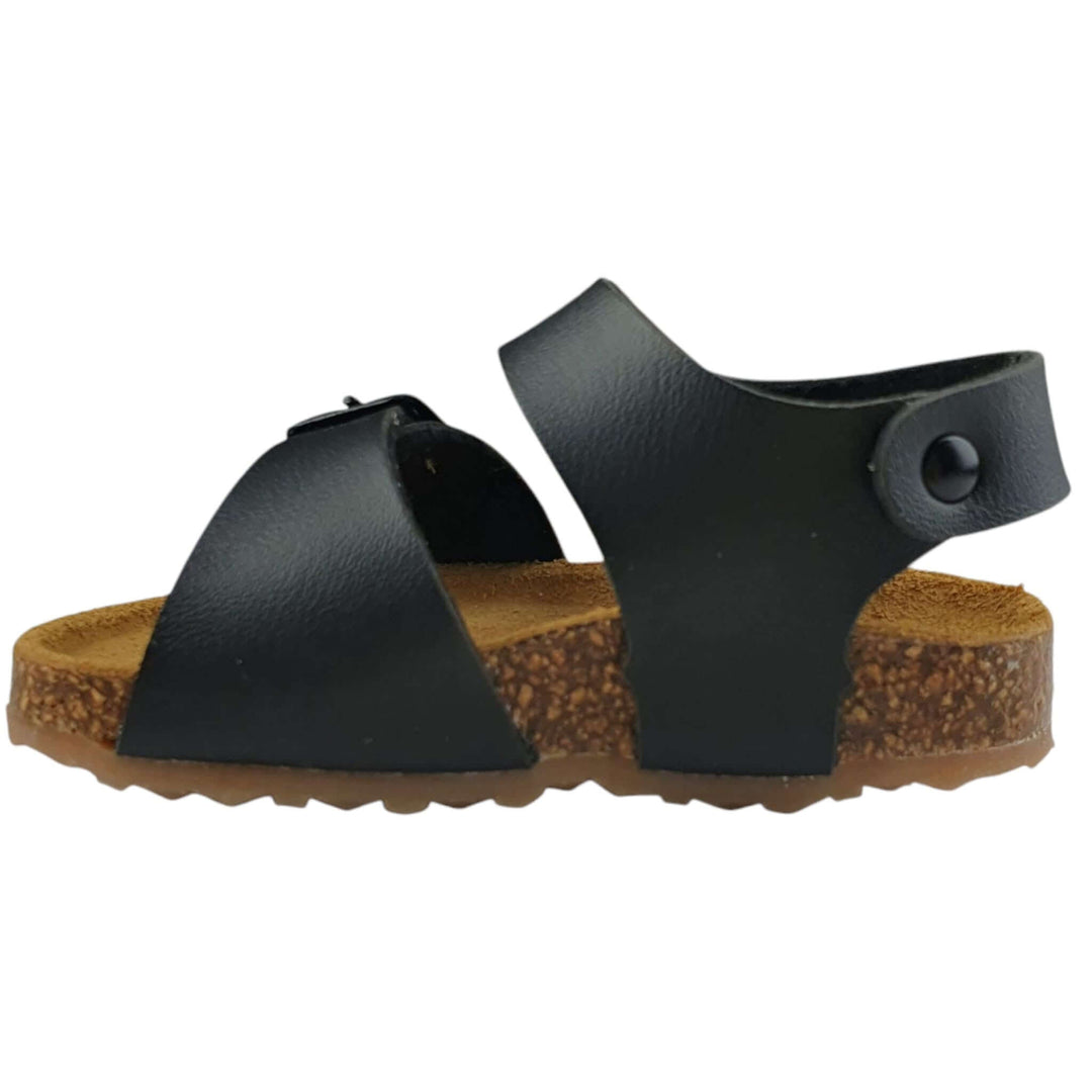 Sandali PLAKTON per bambini nero chiusura con velcro e fibbia dal 19 al 24