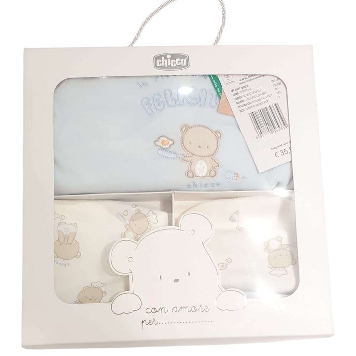 Tutina Cappello e Bavetta CHICCO in ciniglia azzurra con confezione regalo