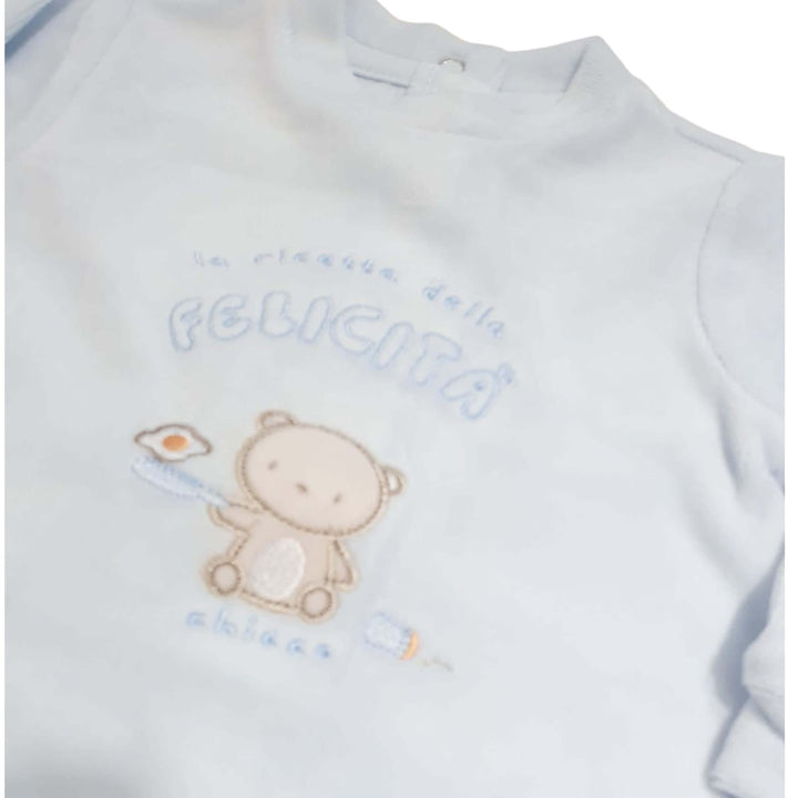 Tutina Cappello e Bavetta CHICCO in ciniglia azzurra con confezione regalo