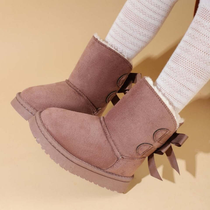 Stivali Bambina Eleganti con Ecopelliccia Taupe - Sofia Kids 25-36