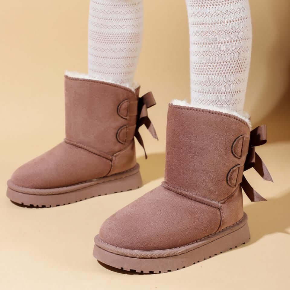 Stivali Bambina Eleganti con Ecopelliccia Taupe - Sofia Kids 25-36
