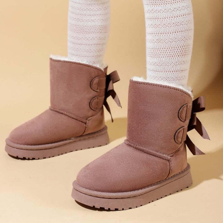Stivali Bambina Eleganti con Ecopelliccia Taupe - Sofia Kids 25-36