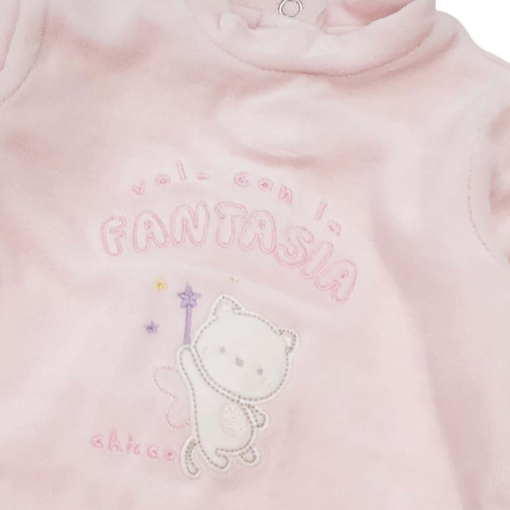 Complete CHICCO onesie, hat and pink female bib in gift box