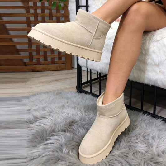 Stivaletto SOFIA con interno in ecopelliccia beige 36-41