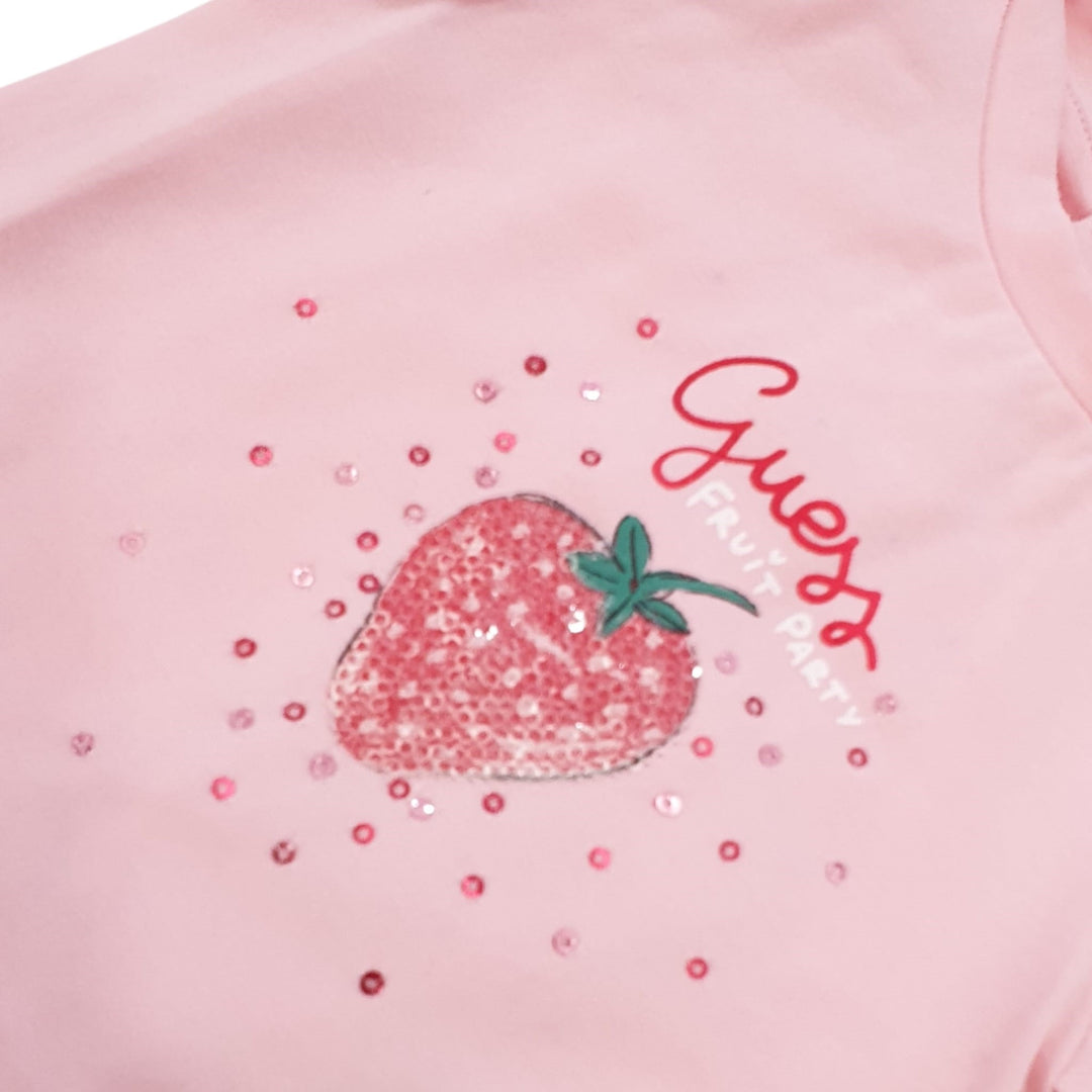 GUESS baby girl outfit with pink strawberry theme t-shirt and shorts 3 months - 24 months