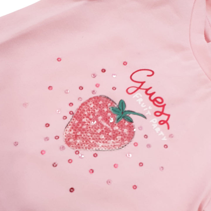 GUESS baby girl outfit with pink strawberry theme t-shirt and shorts 3 months - 24 months