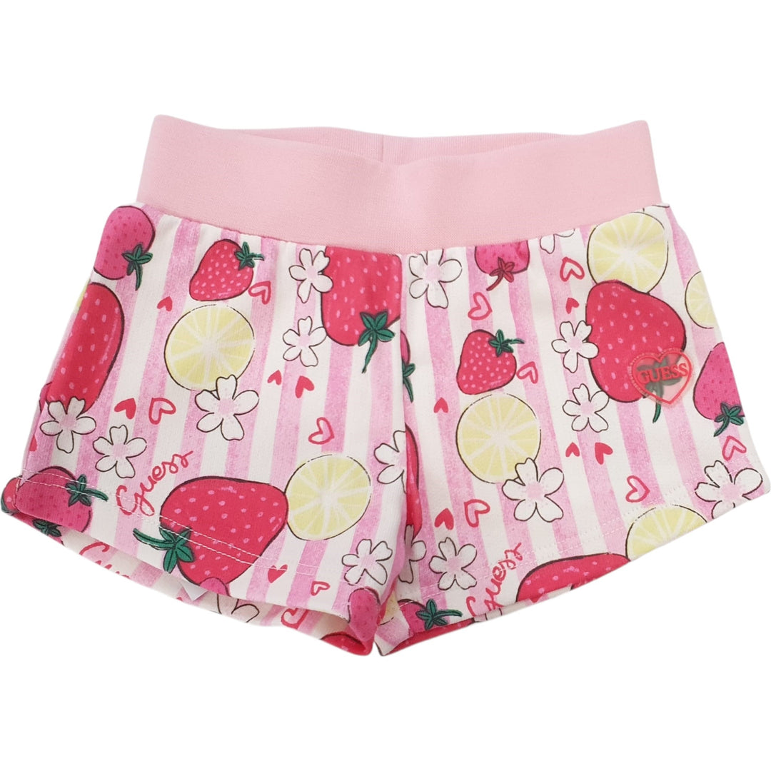 GUESS baby girl outfit with pink strawberry theme t-shirt and shorts 3 months - 24 months