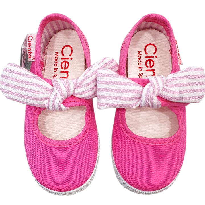 Ballerine CIENTA fuxia in cotone con nodino removibile 20 - 30