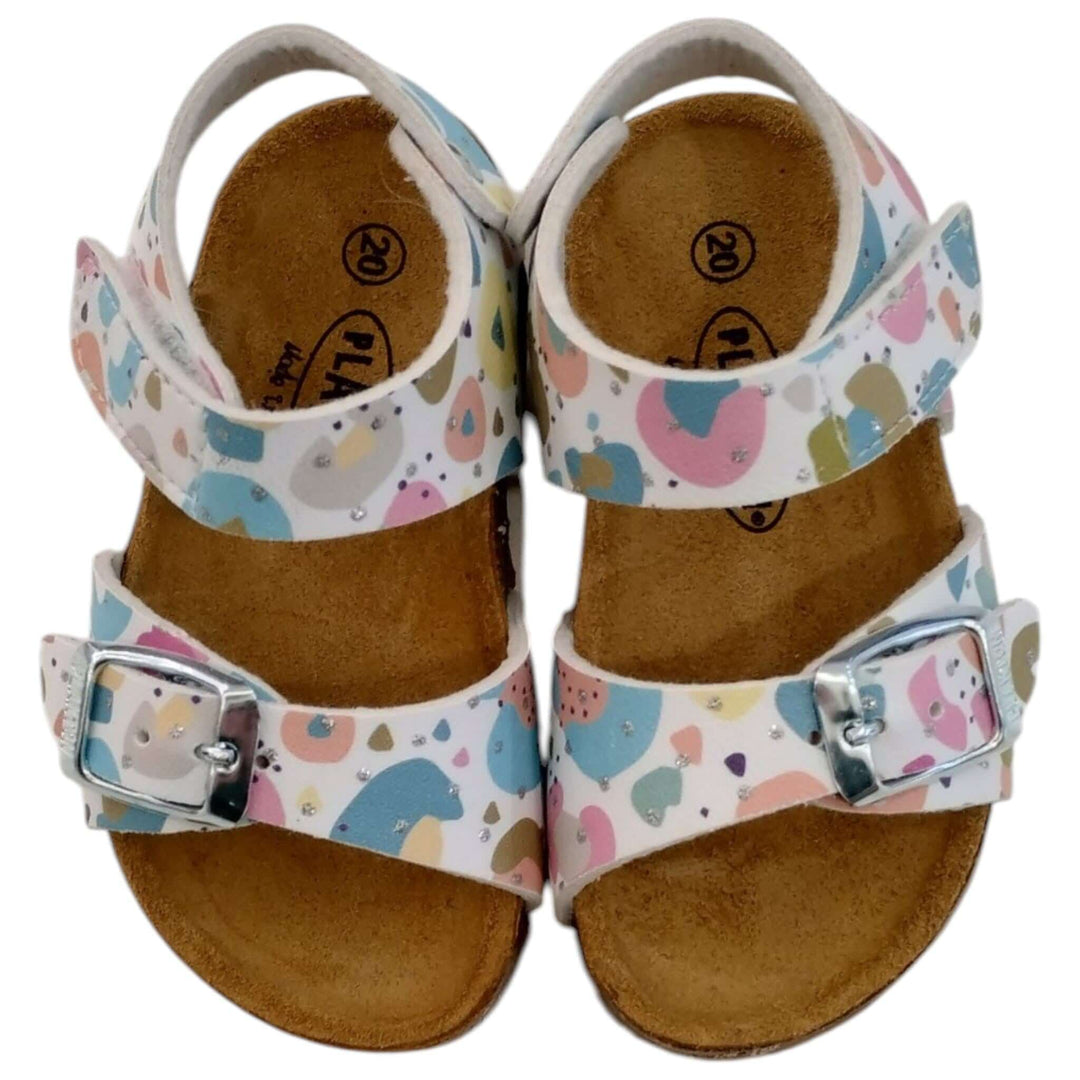 Sandálias estampadas brancas PLAKTON primeiros passos para meninas de 19 a 24 anos