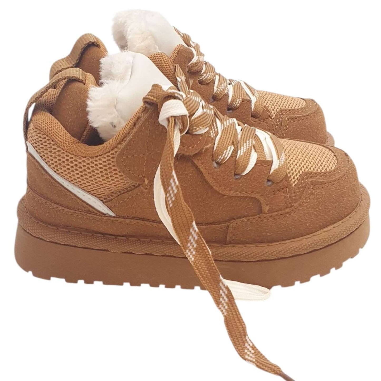 Scarpe KS by Sofia con laccio ed ecopelliccia camel 25 - 36