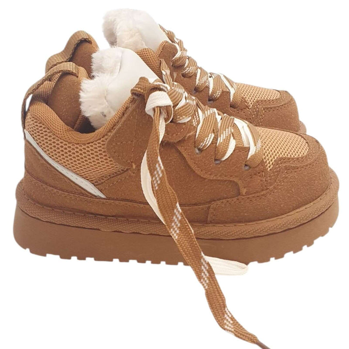 Sapatos KS by Sofia com renda e pele sintética camelo 25 - 36