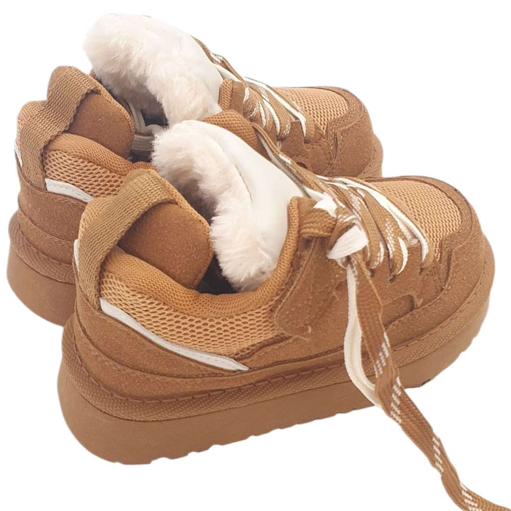 Sapatos KS by Sofia com renda e pele sintética camelo 25 - 36