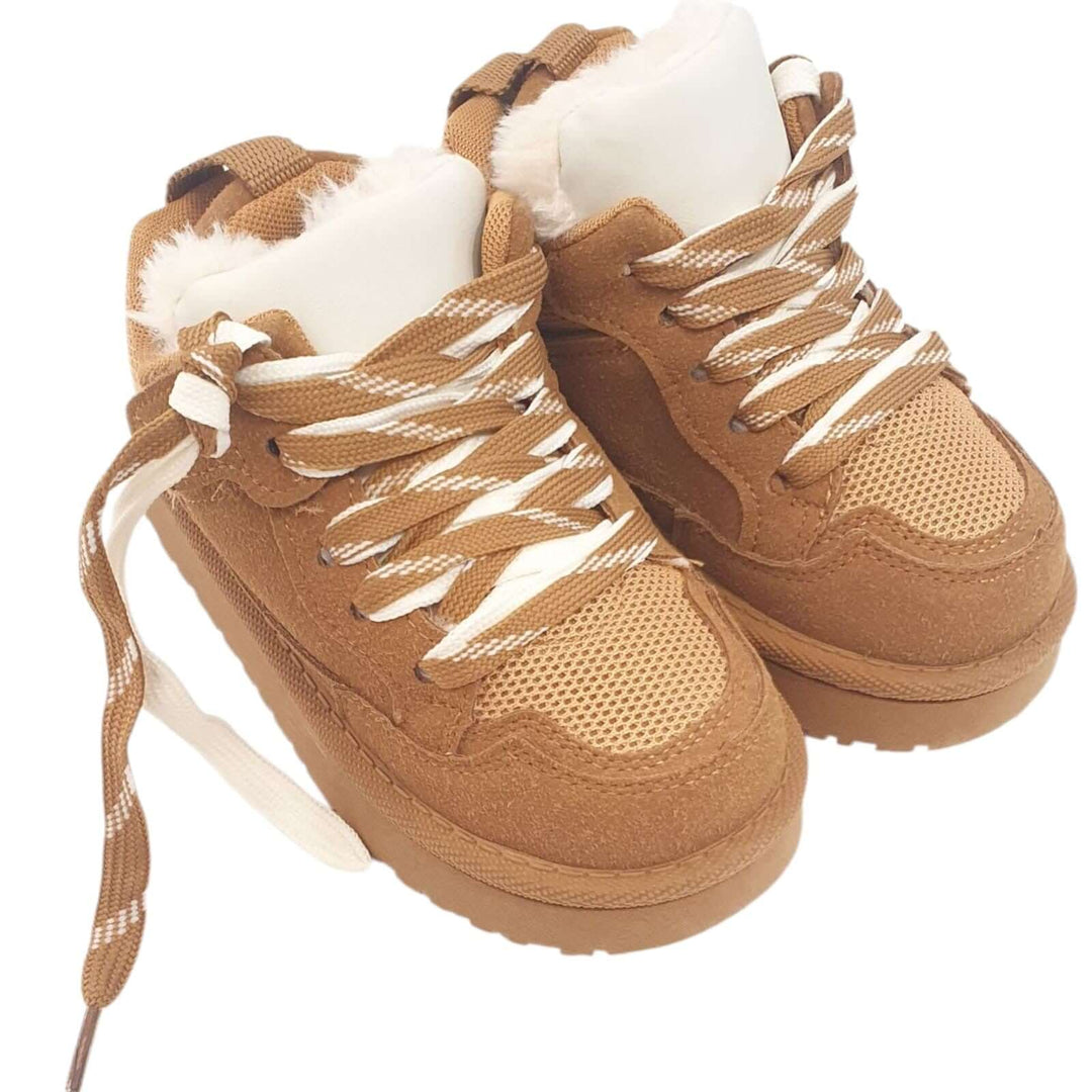 Sapatos KS by Sofia com renda e pele sintética camelo 25 - 36