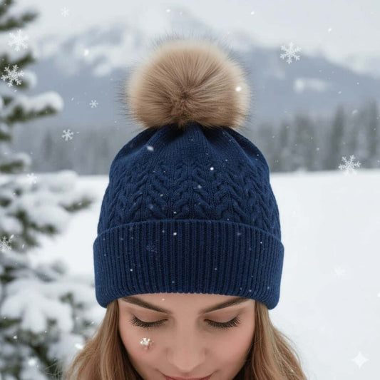 Cappello MAYORAL blu pompon naturale 4 anni - 16 anni