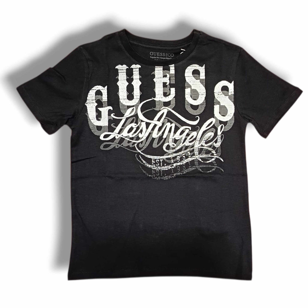 T-shirt GUESS bambino nera logo bianco 8 anni - 16 anni